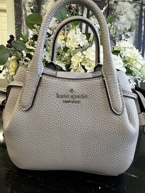 Kate Spade Dumpling Mini Satchel Pebbled Leather - Mountain Gray